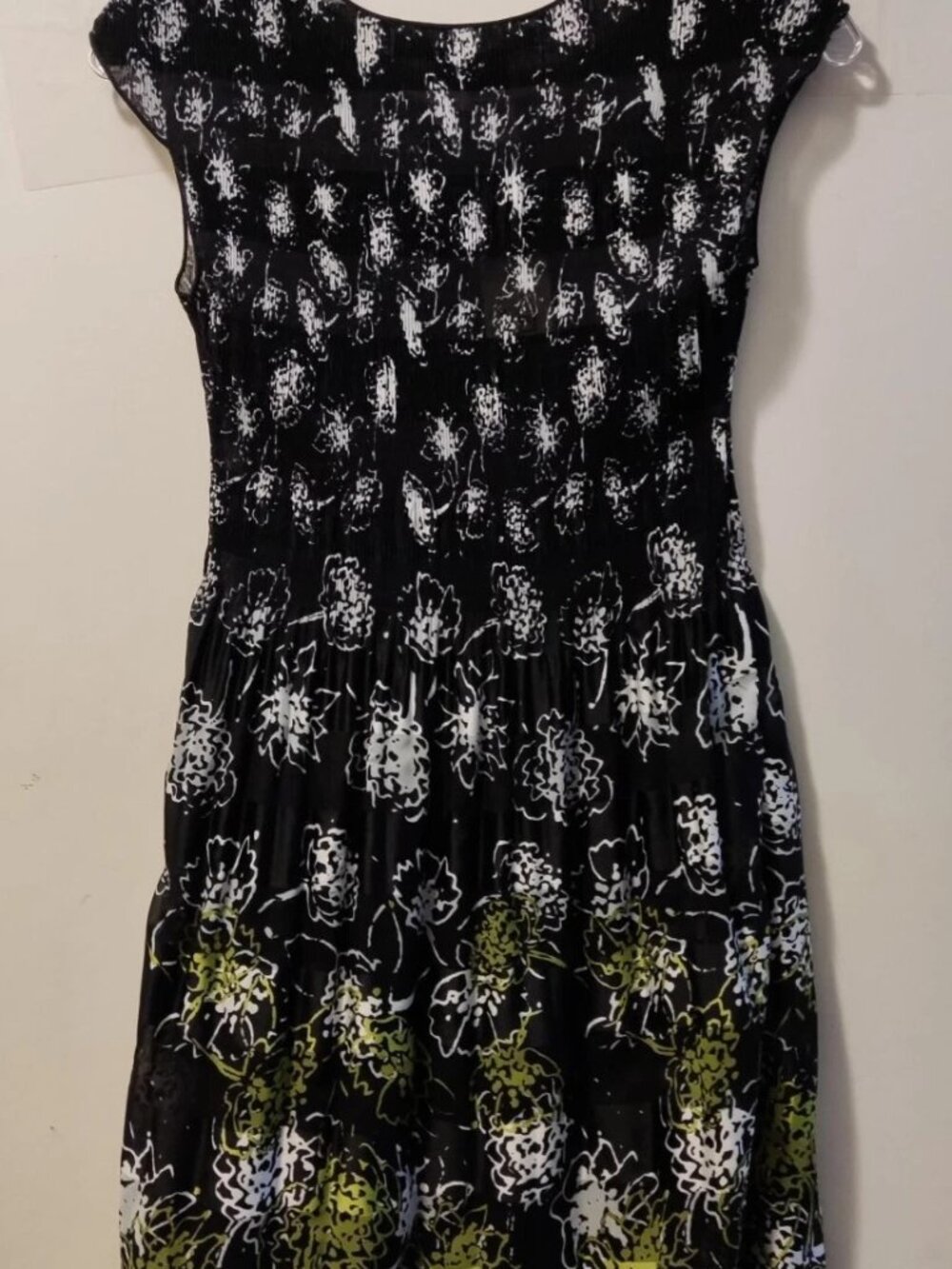 Max Studio Women's Black Floral Pleated Sleeveless Fit & Flare Dress Size XS